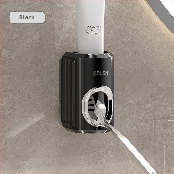 Fali fogkefetartó, vákuumos rögzítés, fúrás nélküli, adagoló fogkrémhez, PET+PP