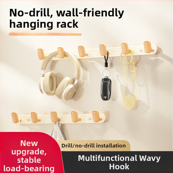 Wallte vješalica za odjeću od aluminijske legure, bez bušenja, višeredna, moderni minimalistički dizajn za hodnik, nosivost do 15 kg