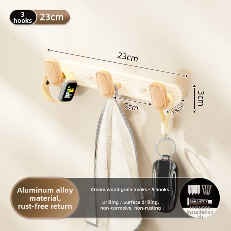 Wallte vješalica za odjeću od aluminijske legure, bez bušenja, višeredna, moderni minimalistički dizajn za hodnik, nosivost do 15 kg