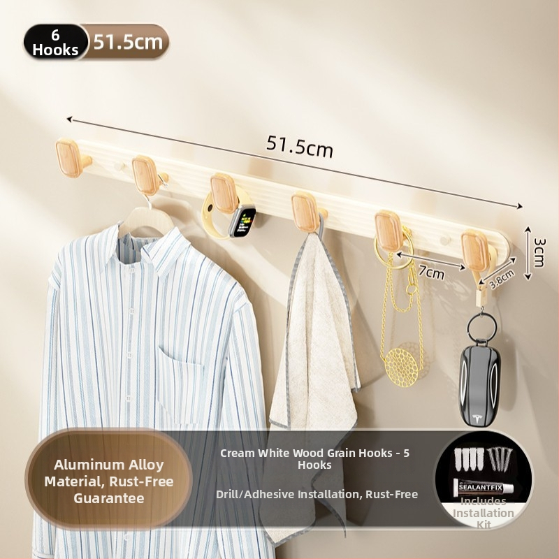 Wallte vješalica za odjeću od aluminijske legure, bez bušenja, višeredna, moderni minimalistički dizajn za hodnik, nosivost do 15 kg