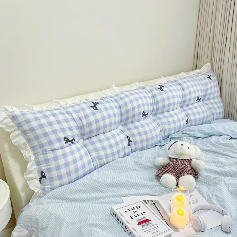 Miegamajam skirtas tatami stiliaus nugaros pagalvė (medvilnė; paprastas ir šiuolaikinis stilius; vientisas arba languotas raštas; smūgiams atsparus; nuimamas ir skalbiamas)