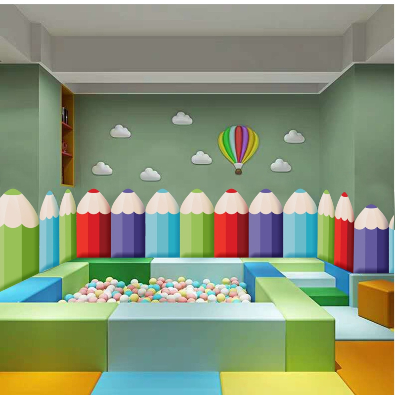 Pildspalvu mīkstā soma no mākslīgās ādas, karikatūras stils, karikatūra/animācijas raksts, guļamistaba