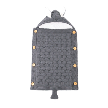 Kootud beebi magamiskott nööpidega, fliisilise voodriga, küüliku kõrvade ja sabaga – Akrüül, kuni 1 kg, 100% kangas, Täidis 22111697164, Bränd Xiao Weili