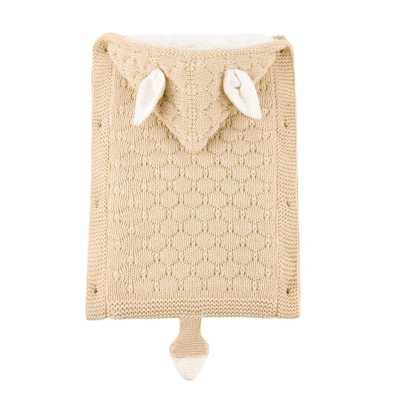 Kootud beebi magamiskott nööpidega, fliisilise voodriga, küüliku kõrvade ja sabaga – Akrüül, kuni 1 kg, 100% kangas, Täidis 22111697164, Bränd Xiao Weili