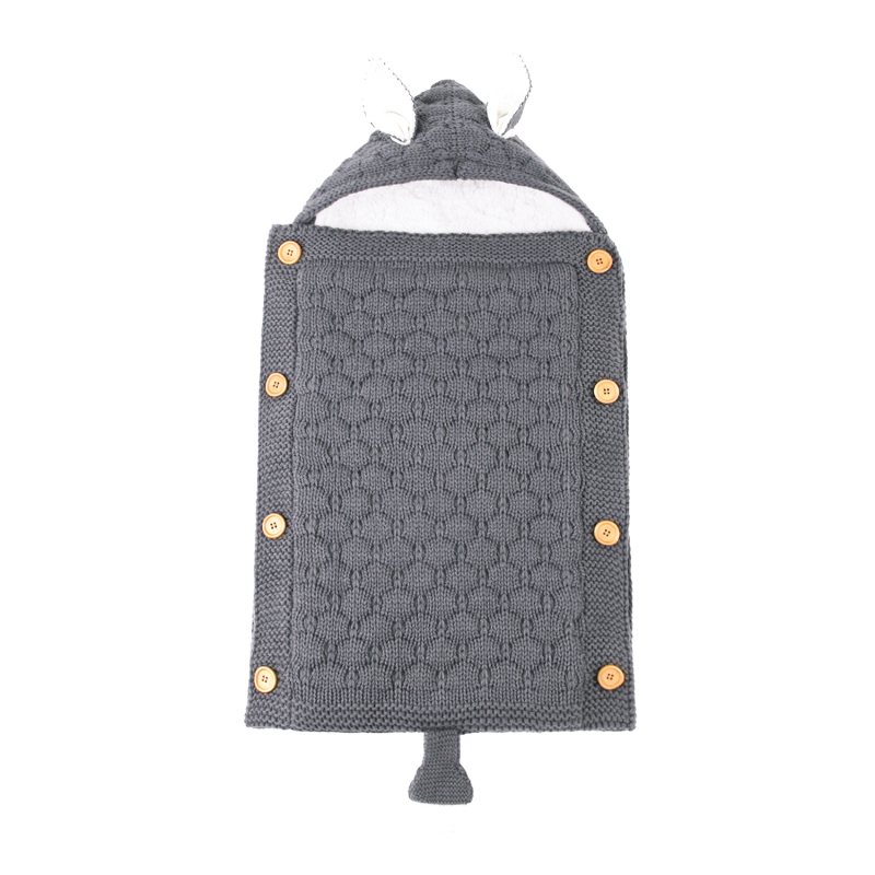 Kootud beebi magamiskott nööpidega, fliisilise voodriga, küüliku kõrvade ja sabaga – Akrüül, kuni 1 kg, 100% kangas, Täidis 22111697164, Bränd Xiao Weili