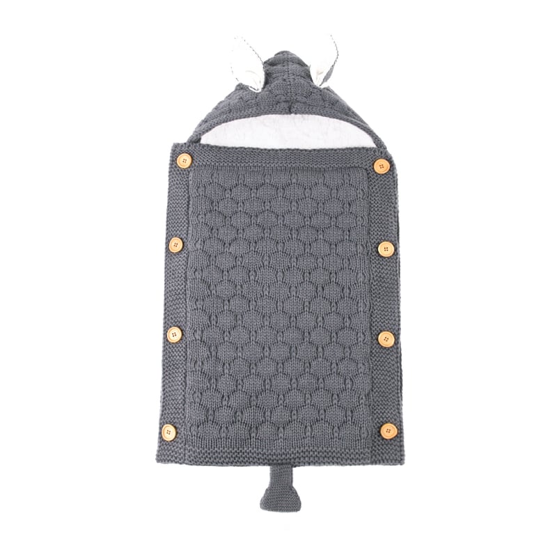 Kootud beebi magamiskott nööpidega, fliisilise voodriga, küüliku kõrvade ja sabaga – Akrüül, kuni 1 kg, 100% kangas, Täidis 22111697164, Bränd Xiao Weili