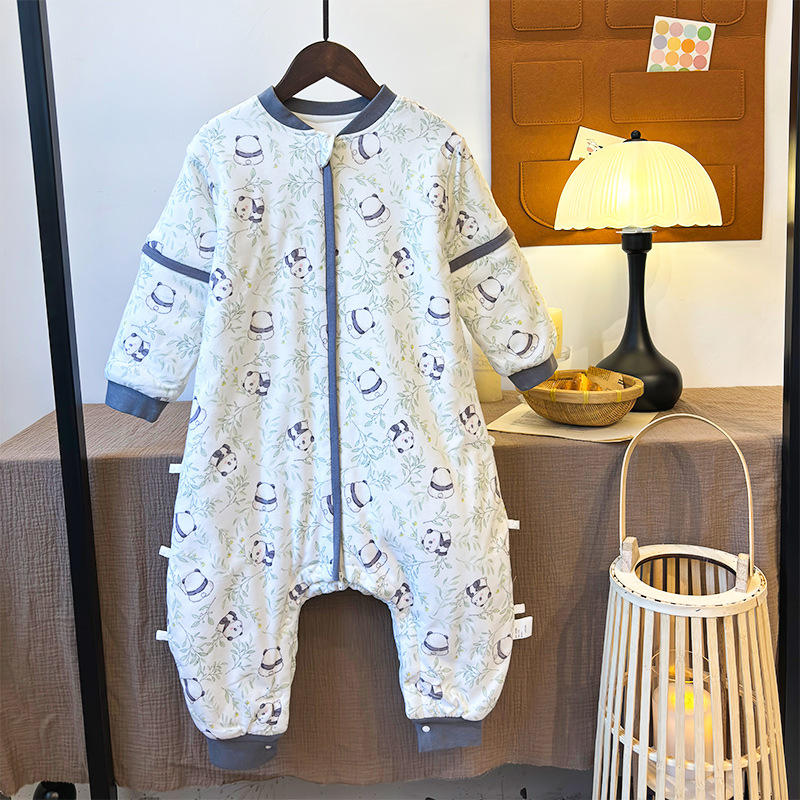 Bērnu gulēšanas somiņš ar konstanto temperatūru, kokvilnas audums (95%+), karikatūru raksts, noņemami piedurkņi, bieza dizains