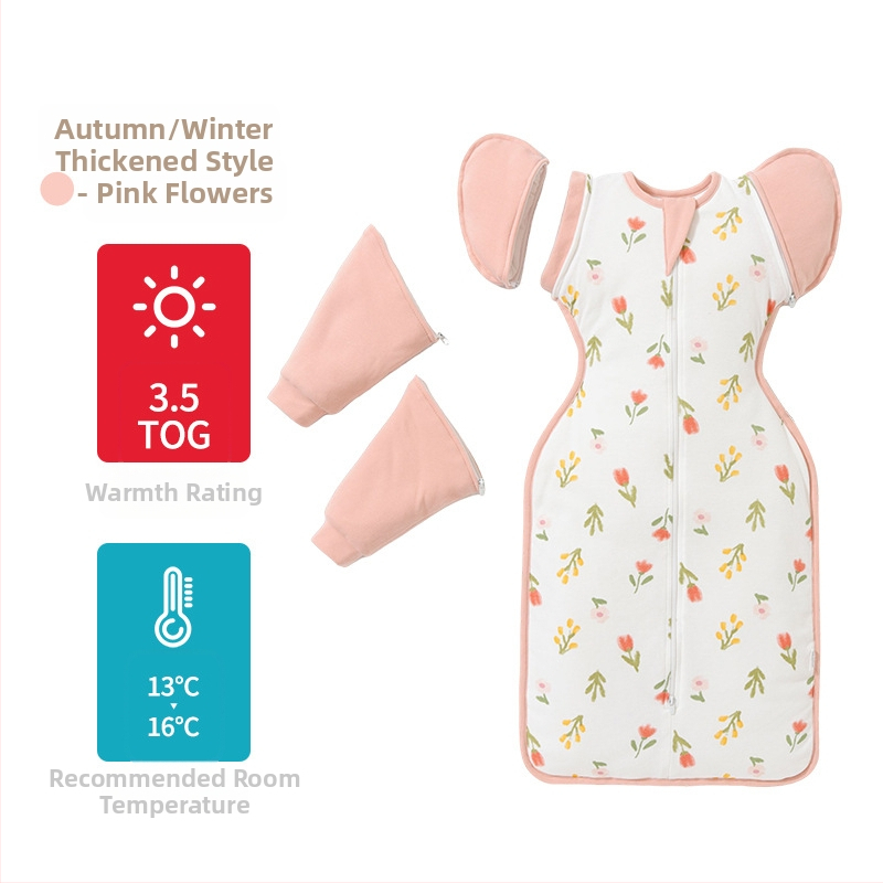 Guļammaiss zīdainim, kokona stila, kokvilnas audums ar zīda pildījumu, piemērots zīdaiņiem 0–1 gadu