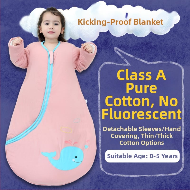 Bērnu gulēšanas maisiņš ar biezinātu česanā kokvilnu ārējā daļā, poliestera odere, pildījums no poliestera-kokvilnas maisījuma, noņemamās piedurknes, dzīvnieku raksts, piemērots ziemai, pavasarim un rudenim