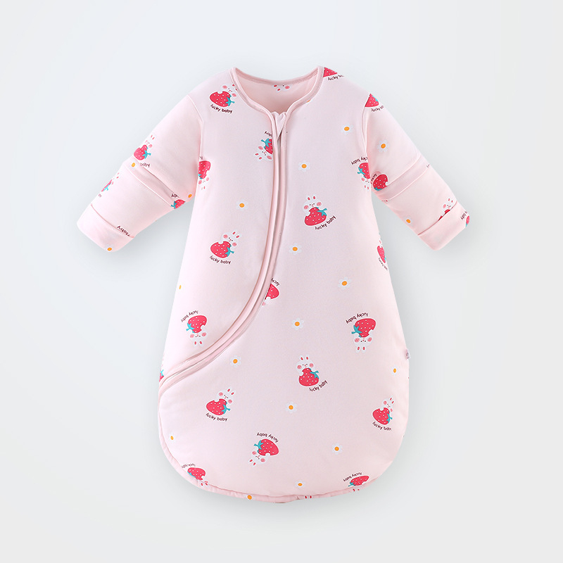 Bērnu gulēšanas maisiņš ar biezinātu česanā kokvilnu ārējā daļā, poliestera odere, pildījums no poliestera-kokvilnas maisījuma, noņemamās piedurknes, dzīvnieku raksts, piemērots ziemai, pavasarim un rudenim