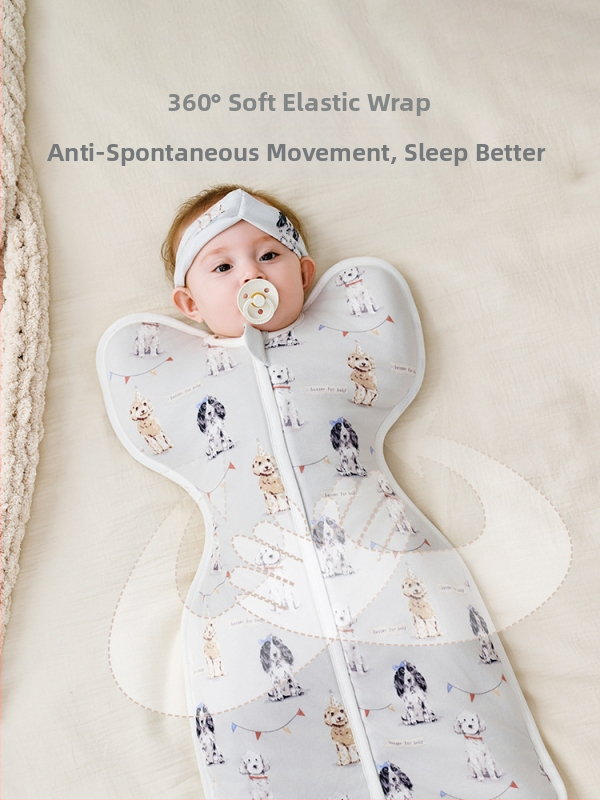 Zīdaiņu gulēšanas somiņa, pildījums 10% aitu vilna, ārējais audums kokvilnas maisījumā, iekšējais audums kokvilna, dzīvnieku raksts, piemērots ziemai, pavasarim un rudenim, 0–1 gads