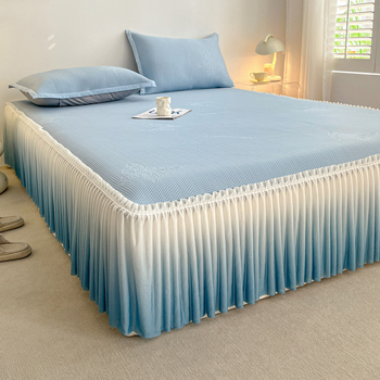 Trodijelni set za krevet s Ice Silk navlakom i čipkom za posteljinu — sklopiv, moderni minimalizam, Ice Silk + raštan matrac