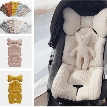 Zīdaiņa ratiem un ēdināšanas krēsla sēdekļa spilventiņš, elpojošs kokvilnas tīkla materiāls; piemērots 0–3 gadu vecumam; pielāgošanas iespēja