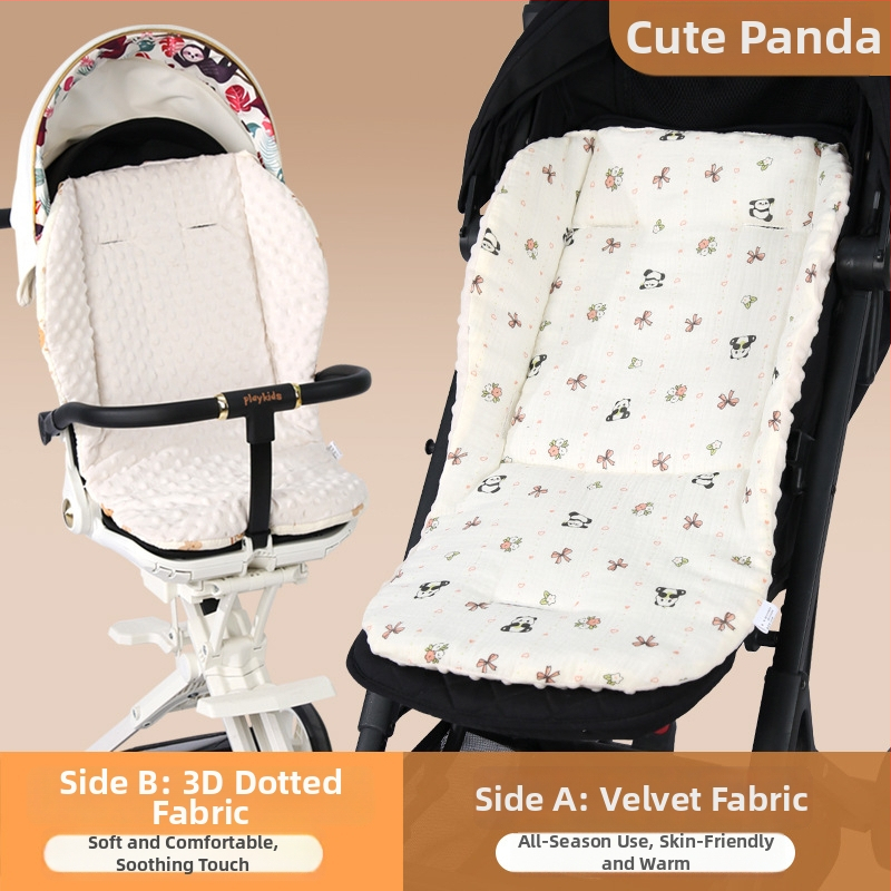 Kokvilnas sēdvieta bērnu ratiem - priekšējā puse crepe kokvilna, aizmugure mīksta auduma; piemērots 0-3 gadu vecumā