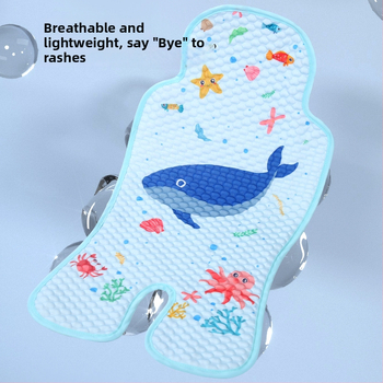 Vaiko sėdynės pagalvėlė – vėsinanti Ice Silk medžiaga, universalus saugos sėdynės kilimėlis vežimėliui ir valgomojo kėdutei