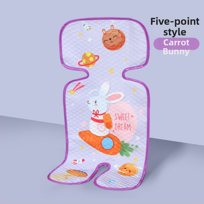 Vaiko sėdynės pagalvėlė – vėsinanti Ice Silk medžiaga, universalus saugos sėdynės kilimėlis vežimėliui ir valgomojo kėdutei