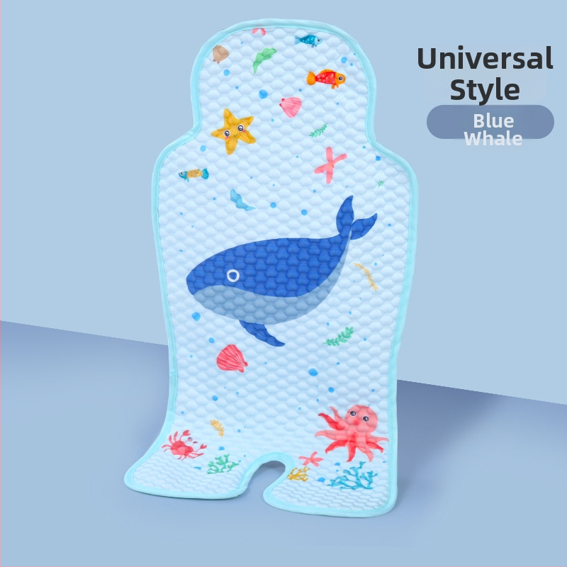Vaiko sėdynės pagalvėlė – vėsinanti Ice Silk medžiaga, universalus saugos sėdynės kilimėlis vežimėliui ir valgomojo kėdutei