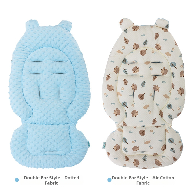 Ratiem sēdekļa spilvens – dubulā puse samts, visu sezonu, bieza silta spilvena 0–1 gadu veciem zīdaiņiem, kokvilnas materiāls