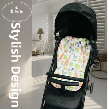 Kokvilnas sēdekļa spilventiņš bērnu ratiem – visām sezonām, piemērots 0–3 gadu vecumam