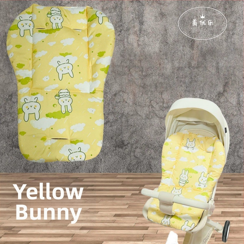 Kokvilnas sēdekļa spilventiņš bērnu ratiem – visām sezonām, piemērots 0–3 gadu vecumam