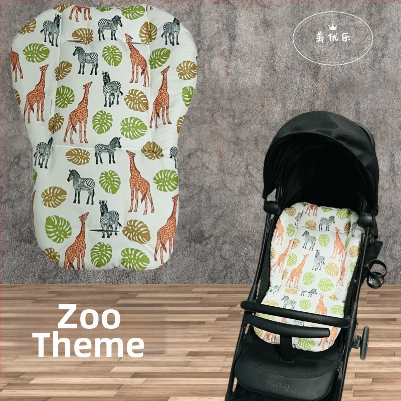 Kokvilnas sēdekļa spilventiņš bērnu ratiem – visām sezonām, piemērots 0–3 gadu vecumam