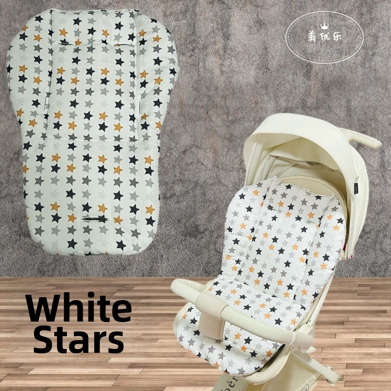 Kokvilnas sēdekļa spilventiņš bērnu ratiem – visām sezonām, piemērots 0–3 gadu vecumam