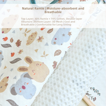 Elpojošs sēdekļa paliktnis bērnu ratiem, automašīnas sēdeklim un augstajam krēslam – 30% ramie, 70% kokvilna; piemērots vecumam 0-2 gadi