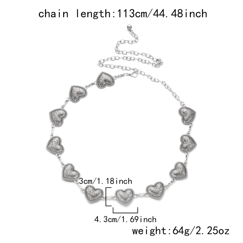 Metāla vidukļa ķēde ar tauriņa kulonu un sirds–mēness dizainu, garums 80–100 cm, viena jostas cilpa, Yinghao zīmols, 2025. gada rudens izlaidums