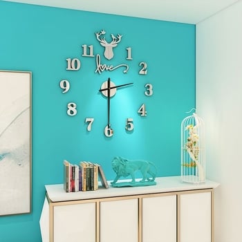 Ceas de perete în stil nordic – cadran din sticlă securizată, carcasă MDF+PVC, alimentare cu baterie uscată, mișcare Ling Xingyu