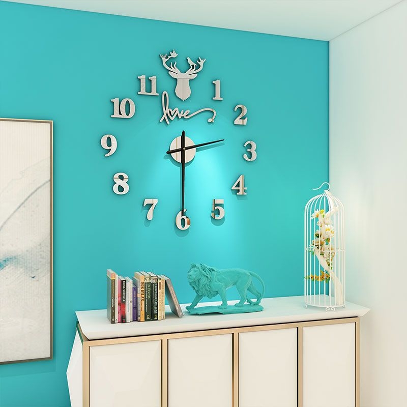 Ceas de perete în stil nordic – cadran din sticlă securizată, carcasă MDF+PVC, alimentare cu baterie uscată, mișcare Ling Xingyu