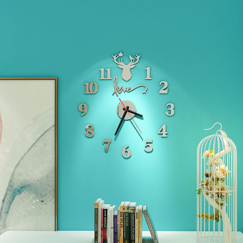 Ceas de perete în stil nordic – cadran din sticlă securizată, carcasă MDF+PVC, alimentare cu baterie uscată, mișcare Ling Xingyu