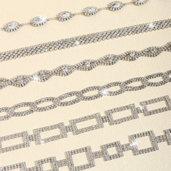 Unisex metāla vidukļa ķēde ar kristāliem, universālais stils, savienojums ar vienu cilpu