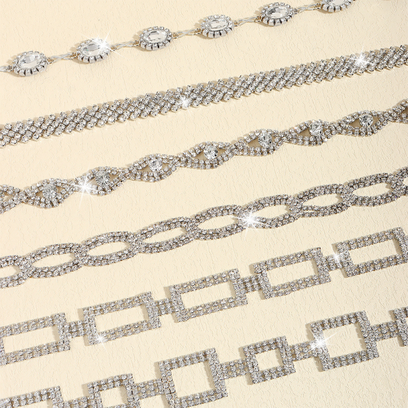 Unisex metāla vidukļa ķēde ar kristāliem, universālais stils, savienojums ar vienu cilpu