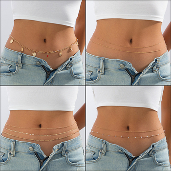 Vidukļa ķēde - metāls, daudzpusīgs stils, vairāki gredzeni, Shi xin (vidukļa ķēde; metāls; daudzpusīgs stils; vairāki gredzeni; Shi xin)