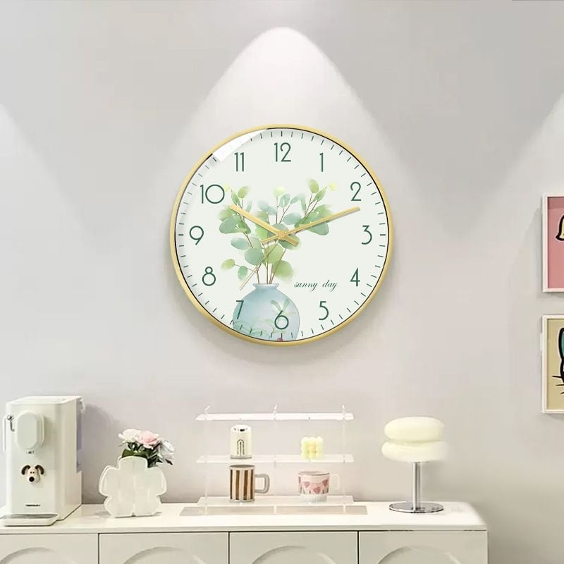 Seinakell taime motiiviga, minimalistlik stiil, kvartsliikumine, LED- ja analoogne kuvamine, toiteallikas: kuiva aku