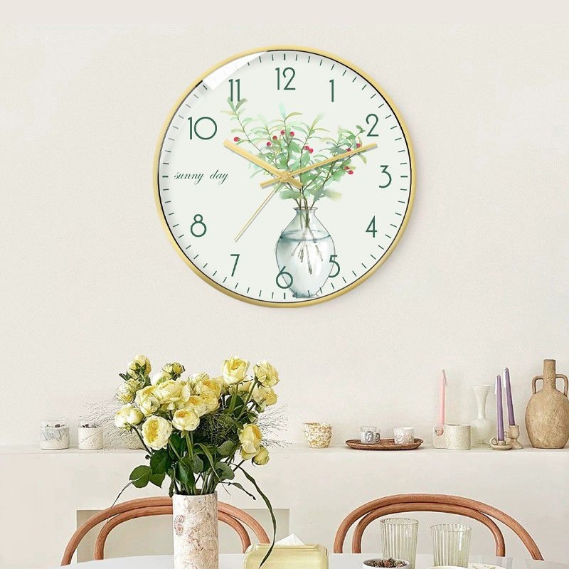 Seinakell taime motiiviga, minimalistlik stiil, kvartsliikumine, LED- ja analoogne kuvamine, toiteallikas: kuiva aku