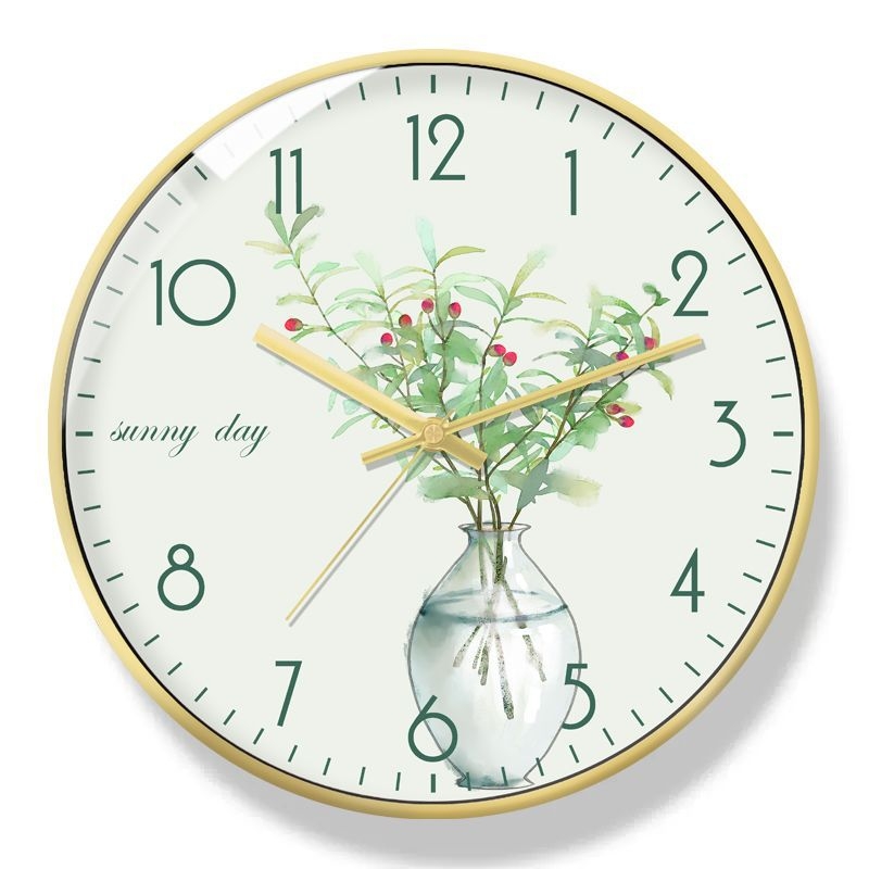 Seinakell taime motiiviga, minimalistlik stiil, kvartsliikumine, LED- ja analoogne kuvamine, toiteallikas: kuiva aku