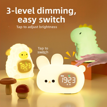 Õpilaste äratuskell koos öövalgustusega, koomilise stiiliga digitaalne kell lastele, väline toiteallikas, plastikust korpus