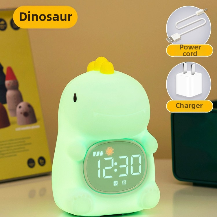 Õpilaste äratuskell koos öövalgustusega, koomilise stiiliga digitaalne kell lastele, väline toiteallikas, plastikust korpus