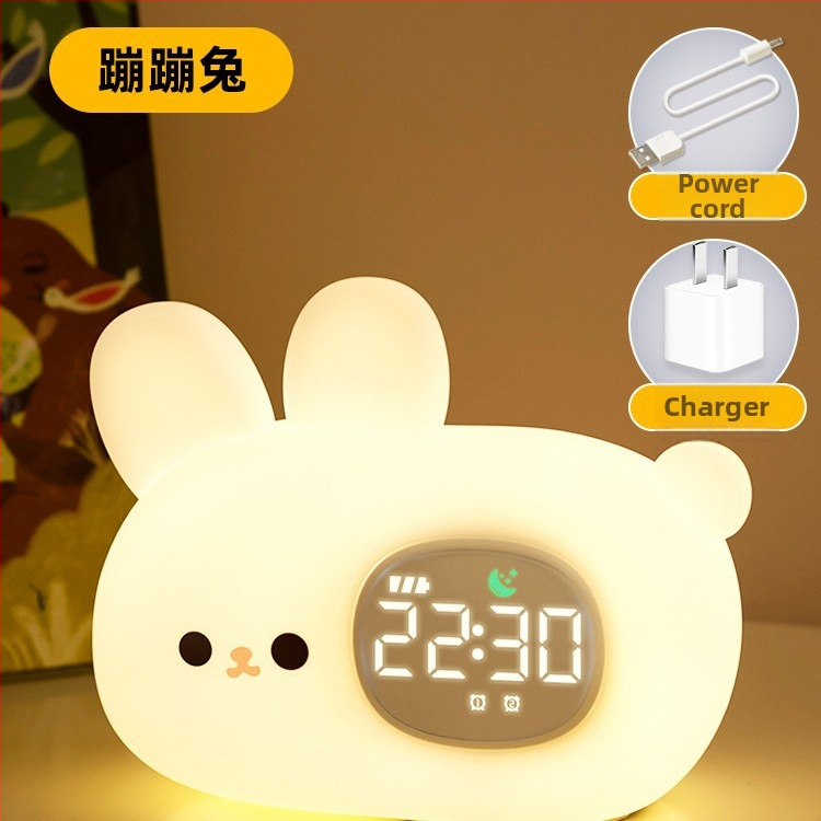 Õpilaste äratuskell koos öövalgustusega, koomilise stiiliga digitaalne kell lastele, väline toiteallikas, plastikust korpus