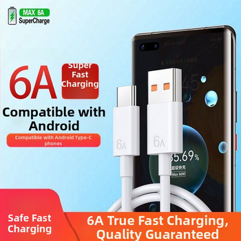 66W kõrge efektiivsusega kiirlaadija Huawei P50 Pro jaoks, 6A andmekaabel, 3C sertifikaat, toetab 40W kiirlaadimist