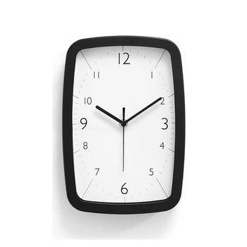 Ceas de perete MX613BL-6168S — dreptunghiular, mișcare sweep a secundelor, carcasă metalică, cadran din hârtie acoperită, alimentat cu baterie