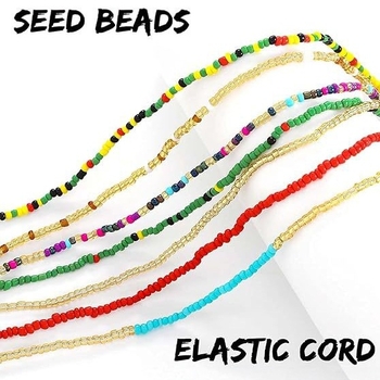 Vidukļa ķēde – bohemiskas stikla rižu pērles, 7-dalīgs komplekts, platums 3-8 mm, daudzpusīgs un pielāgojams