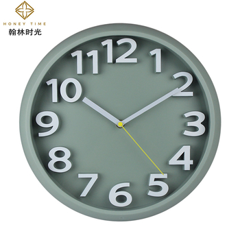 Ceas de perete BEIKELAI HL-8064 — design circular în stil scandinav, mișcare cu trecere lină a secundelor, alimentare cu baterie, carcasă din plastic, față simplă, decor modern minimalist