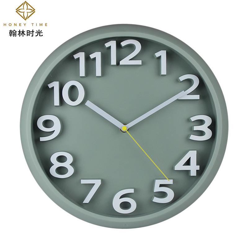 Ceas de perete BEIKELAI HL-8064 — design circular în stil scandinav, mișcare cu trecere lină a secundelor, alimentare cu baterie, carcasă din plastic, față simplă, decor modern minimalist