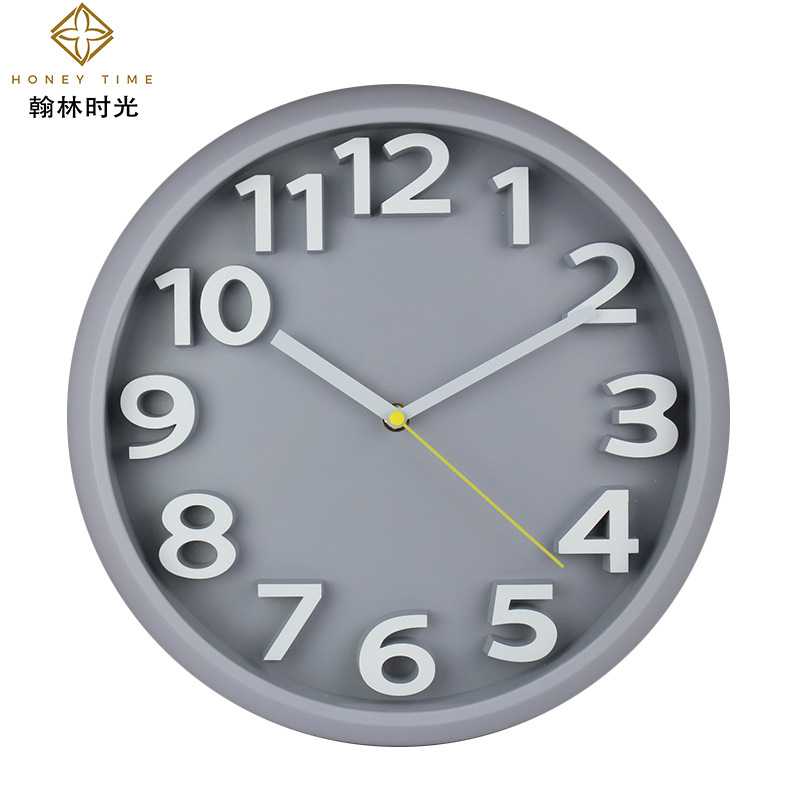 Ceas de perete BEIKELAI HL-8064 — design circular în stil scandinav, mișcare cu trecere lină a secundelor, alimentare cu baterie, carcasă din plastic, față simplă, decor modern minimalist