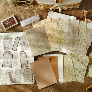 Dienasgrāmatas papīra komplekts ar retro pamatu un dekoratīvām uzlīmēm | Zīmols: Dyeing; Materiāls: Papīrs; Amats: Drukāšana; Svars: 42 g somā; Kaste: 800 gab.