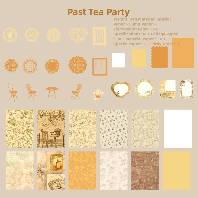 Dienasgrāmatas papīra komplekts ar retro pamatu un dekoratīvām uzlīmēm | Zīmols: Dyeing; Materiāls: Papīrs; Amats: Drukāšana; Svars: 42 g somā; Kaste: 800 gab.