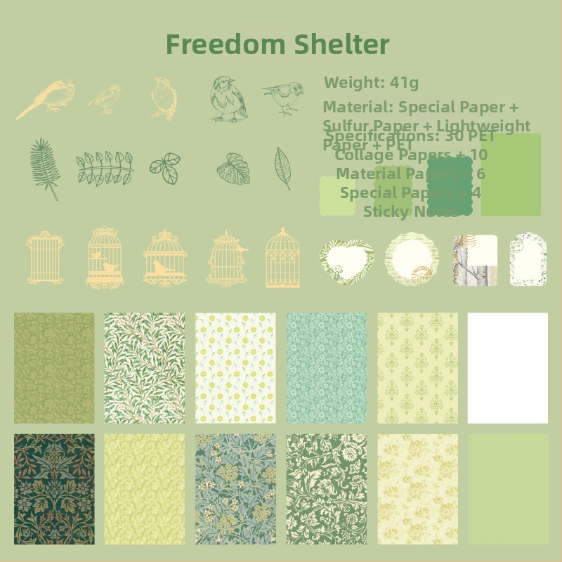 Dienasgrāmatas papīra komplekts ar retro pamatu un dekoratīvām uzlīmēm | Zīmols: Dyeing; Materiāls: Papīrs; Amats: Drukāšana; Svars: 42 g somā; Kaste: 800 gab.