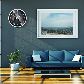 Ceas de perete Tianyu, cadru metalic circular, oglindă din sticlă de cuarț, mișcare sweep, model 705-706